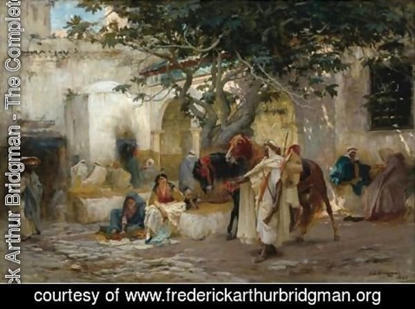 Frederick Arthur Bridgman - Courtyard In Algeria
