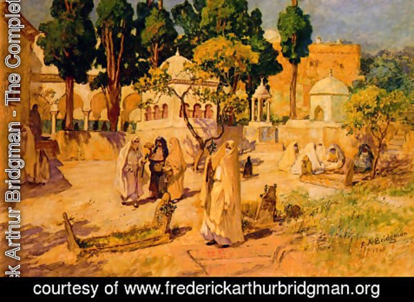 Frederick Arthur Bridgman - Arab Women At The Town Wall