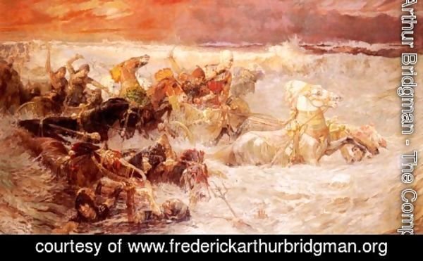 Frederick Arthur Bridgman - Pharaoh's Army Engulfed By The Red Sea