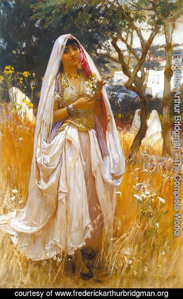 Frederick Arthur Bridgman - La Jeune Mauresque, Campagne D'Algiers (Moorish Girl, Algiers Countryside)