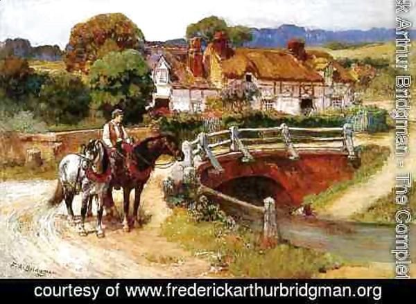 Frederick Arthur Bridgman - The Old Bridge, Normandy