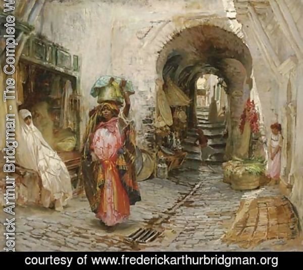 Frederick Arthur Bridgman - Going to the Bath on rue du Sphinx, Algiers
