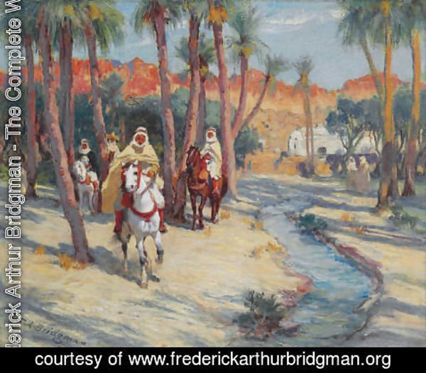 Frederick Arthur Bridgman - Riding through an Oasis