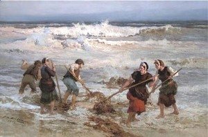 Frederick Arthur Bridgman - The seaweed gatherers