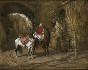 Frederick Arthur Bridgman - Horseman In A Courtyard